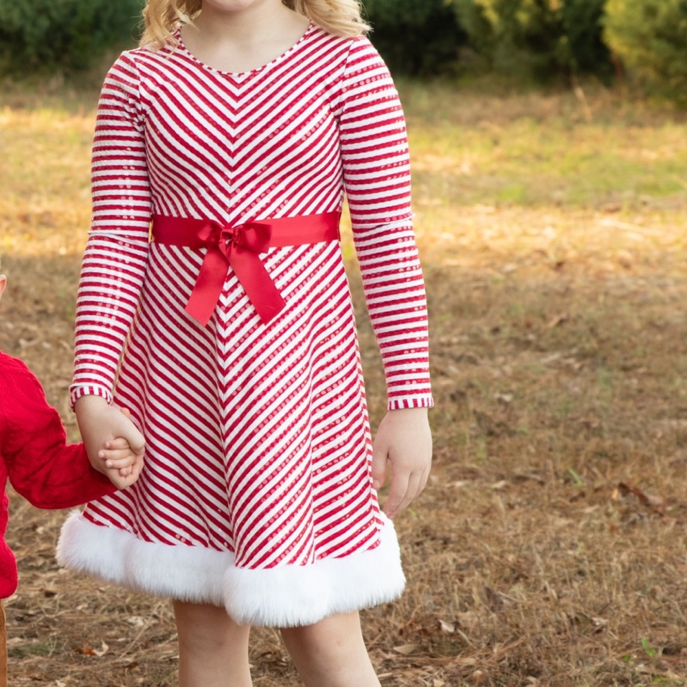 Bonnie Jean girls candy cane dress
